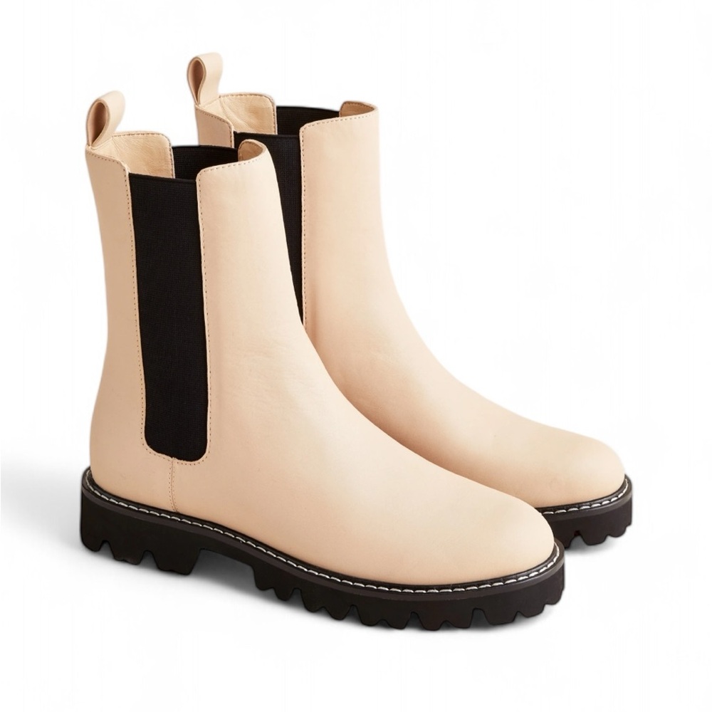 J.Crew Gwen Lug-sole High-shaft Chelsea Boots in Leather NWOT  S-328 Sz 6